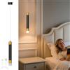 ACMHNC Lampada a Sospensione Ricaricabile LED, Lampada a Sospensione Comodino Camera da Letto Oro nero con Batteria 4500 mAh, Dimmerabile Touch,3000/4000/6000K, Lampadario Moderna Cilindro, 4x33 cm
