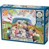 Cobble Hill 3845060-Puzzle da 500 pezzi, motivo, poster per adulti e bambini dai 12 anni in su, cani, fiori, fattoria, Colore Camion in primavera, COB45060