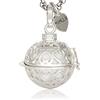MAMIJUX Chiama Angeli Gabbia Mamma Idea Regalo Gravidanza Collana Donna Richiamo degli Angeli Catenina Acciaio (Tonda con Cuori)