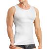 MOLUTAN Camicia a Compressione da Uomo Dimagrante Body Shaper Gilet Senza Maniche in Vita Traner Allenamento Canotta per Controllo della Pancia Shapewear, Bianco, XL/XXL