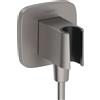 hansgrohe FixFit Q Raccordo Parete con Supporto Doccia, Cromo Nero Spazzolato, 26887340