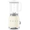 Smeg, Frullatore da Tavolo BLF03CREU 1,5 L, 4 Velocità, 4 Funzioni Smoothie, Pulse, Tritaghiaccio e Autopulizia, Blocco Motore e Tappo Dosatore, Base Antiscivolo, Avvolgicavo Integrato, 800W, Panna