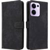 XINNI Cover per Oppo Reno 13F 5G/Reno 13 FS 5G Custodia, RFID Protection Flip Magnetica Pelle PU/TPU Portafoglio, Nero