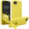 kwmobile 1x Custodia Compatibile con Apple iPhone 17e / iPhone 16e - Cover Supporto Dita - Back Case per Smartphone - Protezione Gommata Giallo radiante