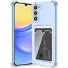 ÁRBOLORO Cover per Samsung Galaxy A15 con Porta Carte, Custodia Portafoglio con Slot per Schede Silicon TPU Trasparente Case Ultra Slim Clear Soft Bumper Anti-Graffio Antiurto Cover