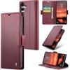 Rerzoiro Cover per Samsung Galaxy S25 Plus Custodia Portafoglio [Blocco RFID] Premium Pelle PU Wallet Case Flip Libro con Porta Carte Slot Supporto Flip Case per Samsung Galaxy S25 Plus, Rosso