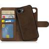 MyGadget Cover compatibile con iPhone 16E - Custodia Libretto Magnetica - Portafoglio Flip Wallet Case - Porta Carte in Similpelle PU Removibile Marrone