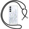 Yoedge Cover con Cordino per Samsung Galaxy A55 5G 6,5, Aesthetic Disegni Fiori Custodia Trasparente con Collana Tracolla Laccio Collo, Sottile Silicone PC Antiurto Protettiva Case per Samsung A55,01