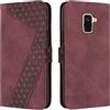 OKZone Cover per Samsung Galaxy A8 2018/A5 2018/A530, Custodia in Pelle Samsung A8 2018/A5 2018/A530, Cover a Libro Magnetica Portafoglio Folio PU Pelle Flip Caso con Wallet Case Cover (Rosso)