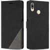 SONWO Cover per Huawei P20 Lite, Flip Caso in PU Pelle Case Cover Custodia con Slot per Schede e Supporto Stand per Huawei P20 Lite, Nero