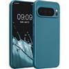 kwmobile Custodia Compatibile con Google Pixel 10 PRO XL Cover - Protezione Back Case Morbida - Silicone TPU Effetto Metallizzato Blu Caraibi metalizzato