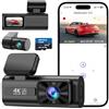 TINAZEOK C3 Dash Cam Auto 4K+1080P, Telecamera Anteriore e Posteriore, Dashcam Auto con SD 64GB, Wi-Fi 5GHz Controllo tramite App, Visione Notturna, Parcheggio 24H, Sensore G, WDR, 170° Grandangolo