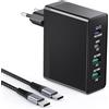 sccvee Caricatore USB C, 140W GaN 4 porte ricarica rapida 100W adattatore multiplo USB C compatibile con MacBook Pro/Air/iPhone 15/16/Samsung/Tablet/Laptop/Mobile