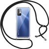 Pnakqil Custodia a Collana per Xiaomi Poco M3 Pro/Redmi Note 10 5G 6.5 Nero, TPU, Protezione contro gli Urti e Airbag Anticaduta