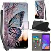 PHINIENLAND Cover per Samsung Galaxy A7 2018 Case PU Pelle Custodia [Kickstand] [Chiusura magnetica] [Slot per Schede], Portafoglio Flip Custodia per Samsung A7 2018,Farfalla