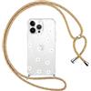 Yoedge Cover con Cordino per iPhone 11 Pro Max 6,5, Trasparente Aesthetic Disegni Fiori Custodia con Collana Tracolla Laccio Collo, Sottile TPU Silicone + PC Antiurto Case per iPhone 11 Pro Max,13
