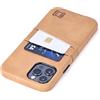 Dockem - Custodia a Portafoglio per iPhone 12 e 12 Pro: Piastra Metallica Integrata per Montaggio Magnetico e 2 Porta Carte di Credito: Exec M2 da 6.1, in Pelle Sintetica Liscia (Cachi)