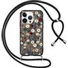Votvloay Cover Cordino per iPhone 12 Pro Max 6,7, Collana Corda Tracolla Laccio Ragazze Custodia con Aesthetic Disegni Fiori, Silicone Sottile TPU Antiurto Protettiva Case per iPhone 12 Pro Max, Nero