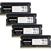 Gigastone 【DDR4 RAM Solo Notebook】GIGASTONE 32GB Kit(4x8GB) DDR4 2666MHz (2400MHz or 2133MHz) PC4-21300 (PC4-19200/17000) CL19 1.2V SODIMM 260pin Memoria notebook-Unbuffered Non-ECC, alte prestazioni