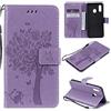 Fatcatparadise Cover per Samsung Galaxy A20E/A10E, Custodia Samsung A20E/A10E, Custodia Portafoglio a Libro in Pelle Flip Cover e TPU Silicone con Funzione Supporto Chiusura Magnetica (Lavanda)