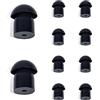 HYSHIKRA Auricolari di ricambio in gomma morbida a fungo auricolari compatibili per Motorola Baofeng Kenwood Yaesu Walkie Talkie Covert Acoustic Air Tube Auricolare (10 pezzi, Black)
