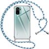 Pnakqil Cover per Xiaomi Redmi Note 10 4G/10S 4G con Cordino, Trasparente Custodia con Laccio Tracolla Cellulare Girocollo Collana Protettiva per Redmi Note 10 4G 6.43 Pollic, Blu