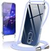 Coiwxmoi Cover per Huawei Mate 20 Lite con Cordino 6,3,Trasparente Custodia con Laccio Tracolla Corda Catena Cinghia,Ultra Morbido Silicone TPU Antiurto Case per Mate 20 Lite, Viola