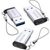 MOGOOD Adattatore USB C Femmina a USB 3.0 Maschio, Convertitore Alluminio Ricarica 3A 5Gbps, Compatibile Apple Watch Magsafe, iPhone 15 16 17 Pro Max SE, Samsung Galaxy S22 S23 S24 S25, MacBook e PC