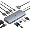 MOKiN Docking Station Dual Monitor, MOKiN 12 in 2 Thunderbolt 3 USB C Adattatore per MacBook Pro/Air HDMI Mac Dock Dongle Dual USB C a Dual HDMI, VGA, Ethernet, 100 W PD, 4 USB e SD/TF