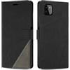 SONWO Cover per Samsung Galaxy A22 5G, Flip Caso in PU Pelle Case Cover Custodia con Slot per Schede e Supporto Stand per Galaxy A22 5G, Nero