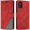 SONWO Cover per Galaxy M52 5G Custodia, Flip Caso in PU Pelle Case Cover Premium Portafoglio Custodia per Galaxy M52 5G, Slot per Schede, Supporto Stand, Rosso