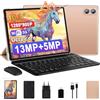 Biegedy Tablet 10 pollici Android Tablet PC 6GB RAM + 128GB ROM + TF 512GB Octa-Core 2.0 GHz, 8000mAh | 5G WiFi | Bluetooth5.0| 1280 * 800 Pixel | 5MP+13MP, Tablet con tastiera e mouse Oro