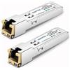 QSFPTEK (2 Pezzi) QSFPTEK 10/100/1000BASE-T SFP RJ45 100m Modulo Connettore Gbic Gigabit Modulo di Rame di Copper Transceiver per Cisco GLC-T/SFP-GE-T/GLC-TA, Mikrotik SRJ01, Supermicro, Portata 100m