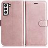 DENDICO Cover per Galaxy S21 Fe, Premium Portafoglio PU Custodia in PU Pelle, Flip Libro TPU Bumper Caso per Samsung Galaxy S21 Fe, Rosa