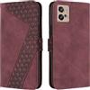 OKZone Cover per Motorola Moto G32, Custodia in PU Pelle per Motorola Moto G32, Custodia a Libro Protettiva Folio Portafoglio con Chiusura Magnetica e Slot per Carte Wallet Case Flip Cover (Rosso)