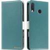 Butnyeoe Cover per Samsung Galaxy A20e Case,Custodia Samsung A20e Libro,Trama Litchi PU Pelle Protettiva Portafoglio Flip/Folio Wallet Case Con Slot per Schede e Magnetica Supporto,Verde/Lago Blu