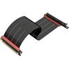 LINKUP - AVA5 Cavo Riser PCIE 5.0 | Pronto per RTX5090 RX9070 GPU | Velocità x16 128GB/s | Compatibile con PCIE 4.0 e WRX80/WRX90E | Angolo Sinistro Nero 50cm (Lunghezza totale 54cm)