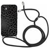 Coalbooliy Custodia con Cordino per iPhone 11 6,1, Morbido Silicone TPU Bumper Cover del Modello Leopardato con Laccio Collana Silicone Antiurto Protettivo Case Regolabile Cellulare Girocollo, 03