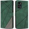 SONWO Cover per Moto G22 Custodia, Flip Caso in PU Pelle Case Cover Premium Portafoglio Custodia per Moto G22, Slot per Schede, Supporto Stand, Verde