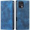 CASEONJAN Cover per Oppo Find X5 Pro 5G, Pelle PU Custodia a portafoglio con scomparti per Slot Schede, Antiurto Flip Caso Cover per Oppo Find X5 Pro 5G (Vintage Blu)