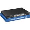 YuanLey Switch PoE 2.5G a 26 Porte Non Gestito, 24 Porte PoE Base-T 2.5G, 2 x 10G SFP+, IEEE802.3af/at, 400W, Compatibile con 100/1000/2500Mbps, Montaggio su Desktop/Rack Switch di Rete 2.5Gbe