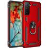 Max Power Digital Cover per Samsung Galaxy S21 FE 5G con Girevole Anello 360 Gradi Custodia Magnetica Antiurto Rigida Resistente Protettiva Case Bumper Ring (Samsung Galaxy S21 FE 5G, Rosso)