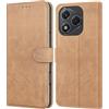 Leacckl Cover per Honor 400 Lite 5G, Custodia a portafoglio in Pelle PU Premium [Magnetica a Scatto] [Funzione Stand], Cachi