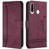 Bravoday Cover per Huawei P30 Lite/Huawei Nova 4E, Flip Custodia in Pelle PU Portafoglio Custodia per Huawei P30 Lite/Huawei Nova 4E, con Slot per Schede, Vino Rosso