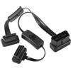 CERRXIAN 2FT 0.6M OBD-II OBD2 Adattatore Cavo prolunga Piatto Splitter da 16 Pin Maschio a Doppia Femmina con Interruttore