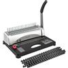 TIANSE Macchina Rilegatrice, 21 fori, Fino at 450 Fogli - Set of Dorsi in Plastica 3/8 '' 100 Pezzi