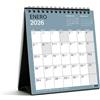 Miquelrius - Calendario da tavolo 2026 Chromat, Organizzatore annuale 140 x 150 mm, Spazio per annotare, Doppia rilegatura a spirale, 9 colori interni, Planner 12 mesi, spagnolo