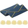 PATIKIL #10 150GSM Eleganti Buste Postali Aziendali, 24Pz 4.1 x 9.5 Buste Autosigillanti Formato Lettera Standard con Bordo Oro e Adesivi per Cartoline di Natale e Matrimonio, Blu