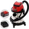 Einhell TC-VC 18/20 Li - Aspirasolidi e liquidi a batteria - 18V 5.2Ah