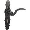 Gedotec Set di maniglie a leva a placca lunga in ferro battuto nero | 1 pezzo Maniglia per porta antica | BERN | Set di maniglie a leva per porte interne | PZ - cilindro 92 mm